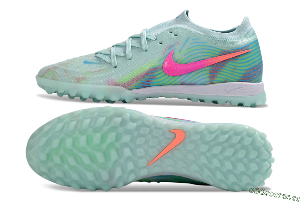 Men's Nike Phantom GX 2 Elite TF Artificial Turf Low-Tops Football Shoes - Aqua/Mint Breeze/Pink Fusion 1