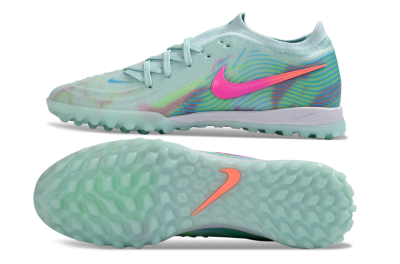 Men's Nike Phantom GX 2 Elite TF Artificial Turf Low-Tops Football Shoes - Aqua/Mint Breeze/Pink Fusion