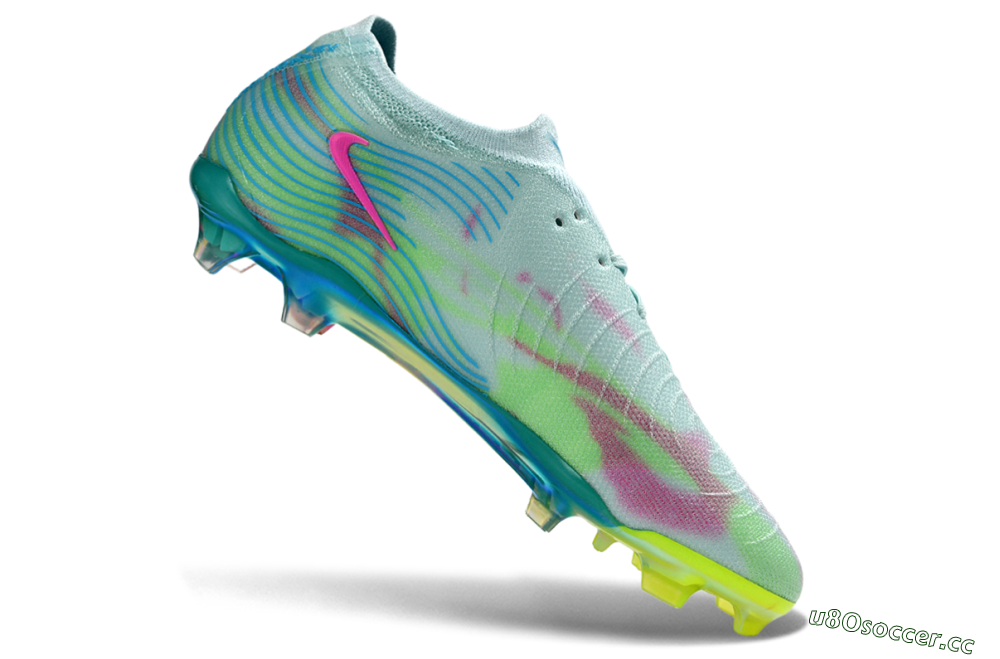 Men's Nike Phantom GX 2 Elite FG Firm Ground Low-Tops Football Boots - Aqua/Neon Pink/Volt Yellow 4