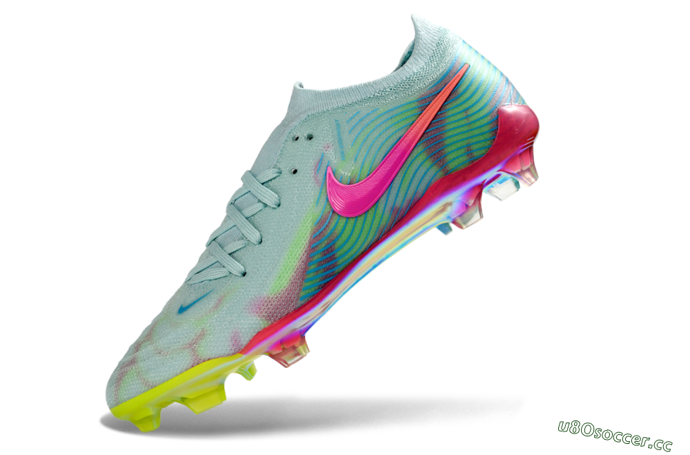 Men's Nike Phantom GX 2 Elite FG Firm Ground Low-Tops Football Boots - Aqua/Neon Pink/Volt Yellow 5