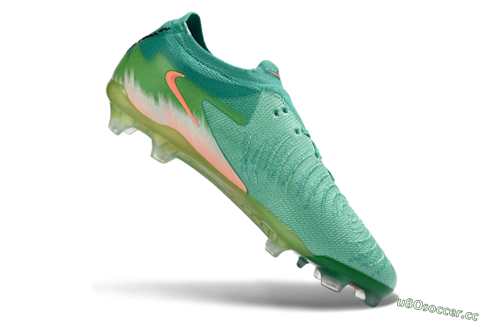 Men's Nike Phantom GX 2 Elite FG Firm Ground Low-Tops Football Boots - Green/Aqua Splash/Coral Peach 4