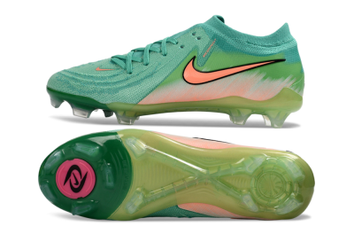 Men's Nike Phantom GX 2 Elite FG Firm Ground Low-Tops Football Boots - Green/Aqua Splash/Coral Peach