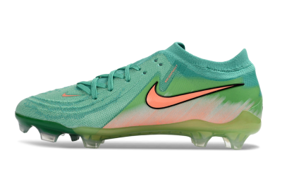 Men's Nike Phantom GX 2 Elite FG Firm Ground Low-Tops Football Boots - Green/Aqua Splash/Coral Peach