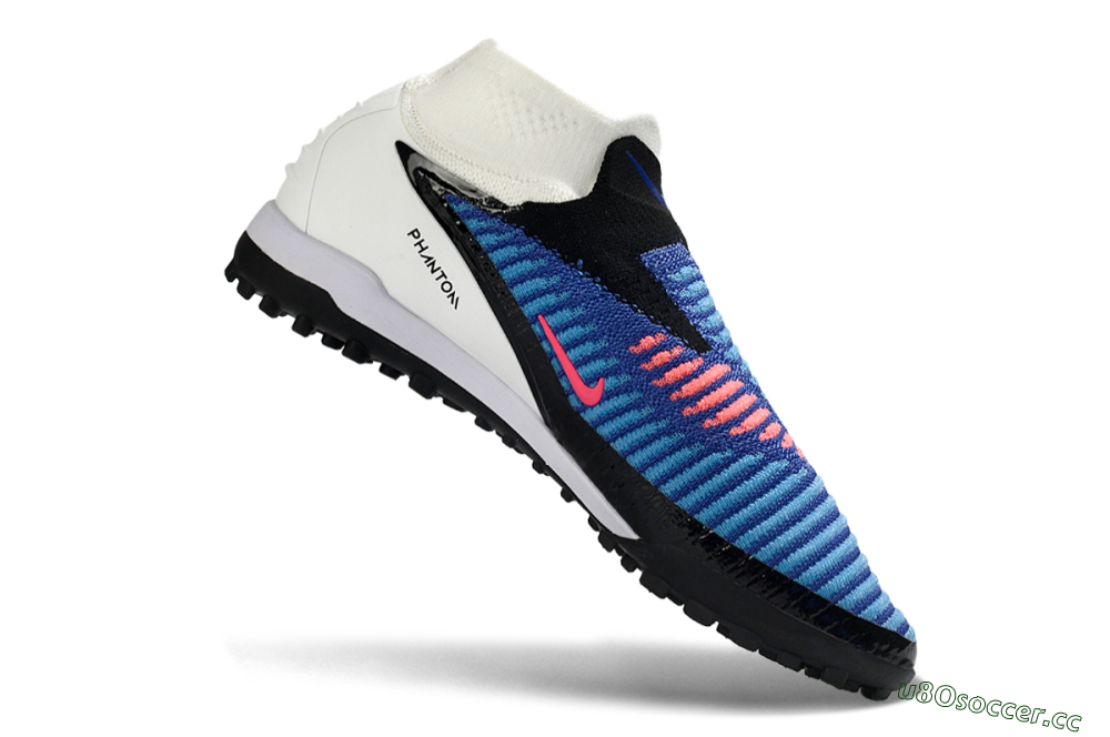 Men's Nike Phantom 6 High Elite TF Artificial Turf High-Tops Football Shoes - Blue/Electric Blue/Fuchsia 4
