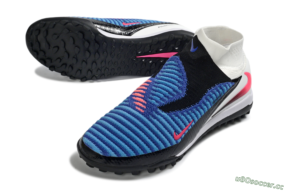 Men's Nike Phantom 6 High Elite TF Artificial Turf High-Tops Football Shoes - Blue/Electric Blue/Fuchsia 3