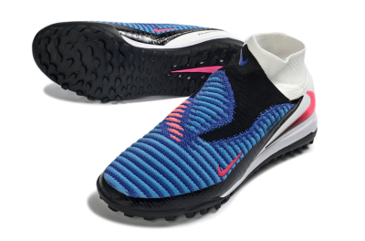 Men's Nike Phantom 6 High Elite TF Artificial Turf High-Tops Football Shoes - Blue/Electric Blue/Fuchsia