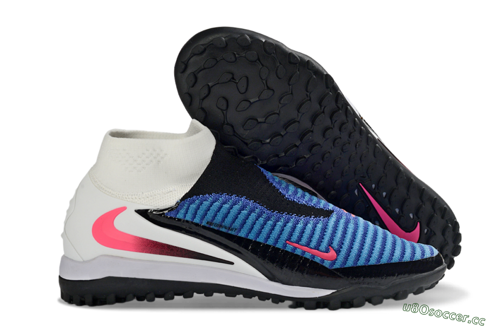 Men's Nike Phantom 6 High Elite TF Artificial Turf High-Tops Football Shoes - Blue/Electric Blue/Fuchsia 2