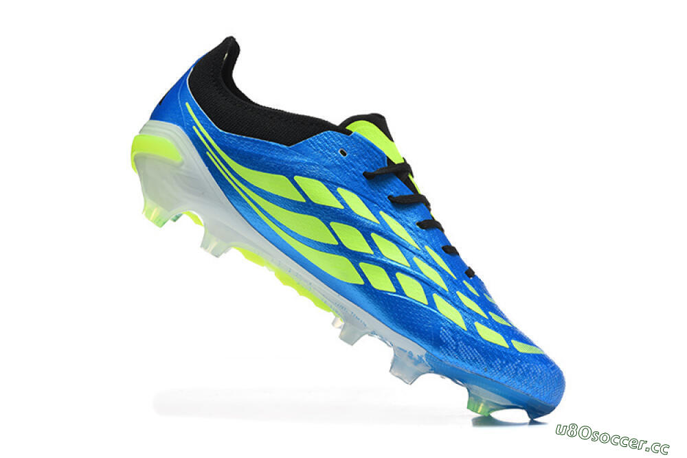 Men's Adidas Predator 26 Elite FG Firm Ground Low-Tops Football Boots - Blue/Neon Green/Black 7