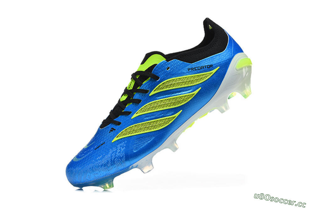 Men's Adidas Predator 26 Elite FG Firm Ground Low-Tops Football Boots - Blue/Neon Green/Black 8