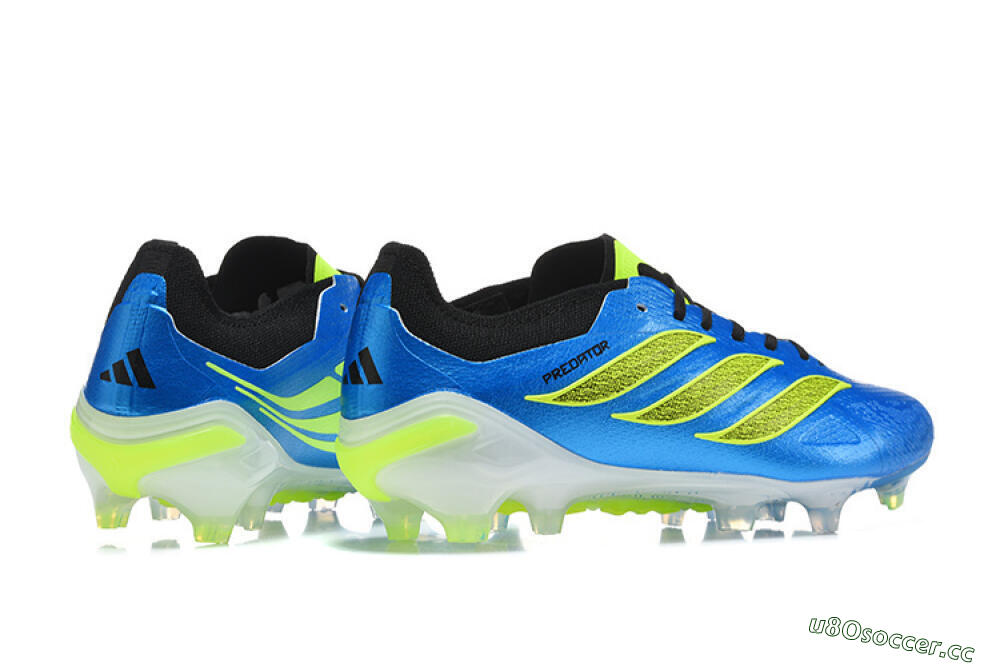 Men's Adidas Predator 26 Elite FG Firm Ground Low-Tops Football Boots - Blue/Neon Green/Black 9