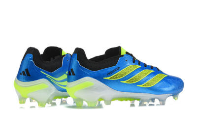 Men's Adidas Predator 26 Elite FG Firm Ground Low-Tops Football Boots - Blue/Neon Green/Black