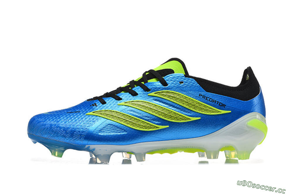 Men's Adidas Predator 26 Elite FG Firm Ground Low-Tops Football Boots - Blue/Neon Green/Black 0