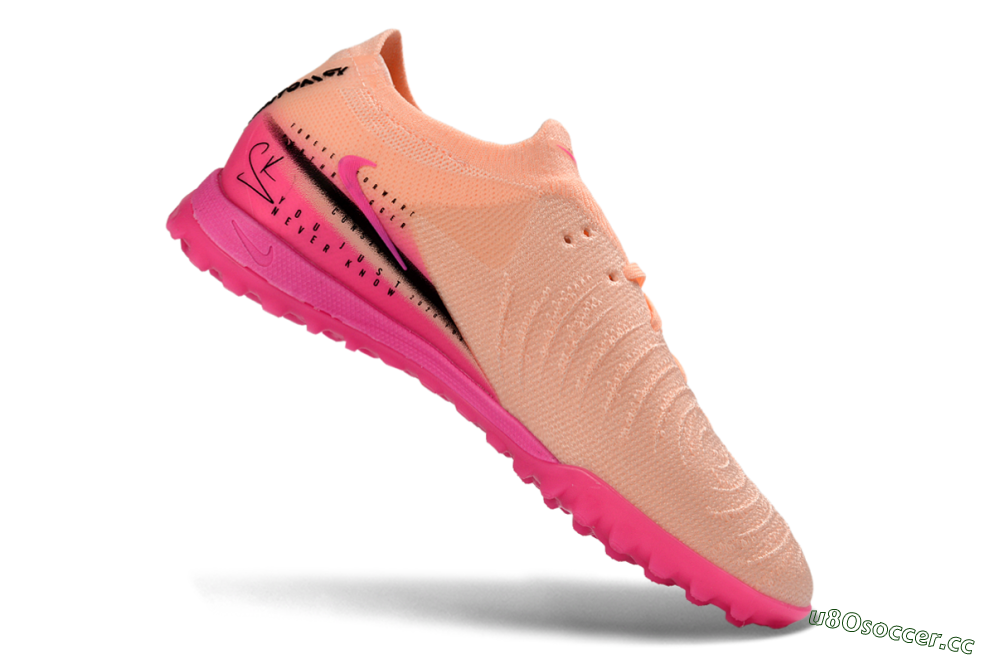Men's Nike Phantom GX 2 Elite TF Artificial Turf Low-Tops Football Shoes - Pink/Peach Sorbet/Fuchsia Burst 4