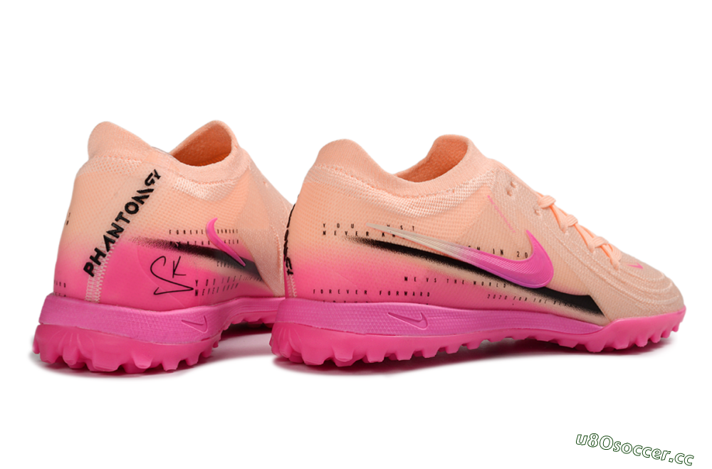 Men's Nike Phantom GX 2 Elite TF Artificial Turf Low-Tops Football Shoes - Pink/Peach Sorbet/Fuchsia Burst 6