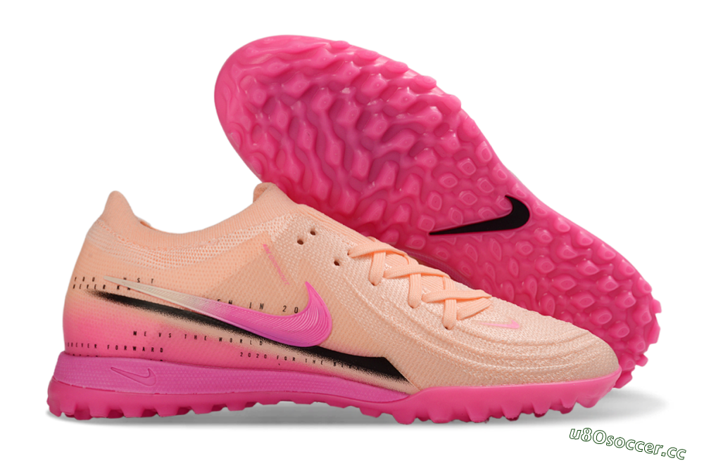 Men's Nike Phantom GX 2 Elite TF Artificial Turf Low-Tops Football Shoes - Pink/Peach Sorbet/Fuchsia Burst 2