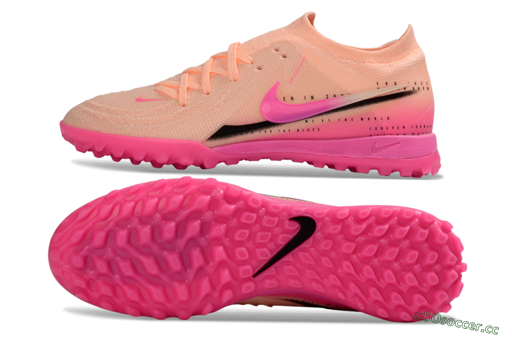 Men's Nike Phantom GX 2 Elite TF Artificial Turf Low-Tops Football Shoes - Pink/Peach Sorbet/Fuchsia Burst 1