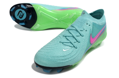 Men's Nike Phantom GX 2 Elite FG Firm Ground Low-Tops Football Boots - Aqua/Neon Green/Fuchsia