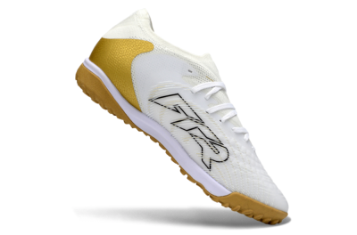 Men's Puma Future 8 Ultimate TF Artificial Turf Low-Tops Football Shoes - White/Gold/Special White