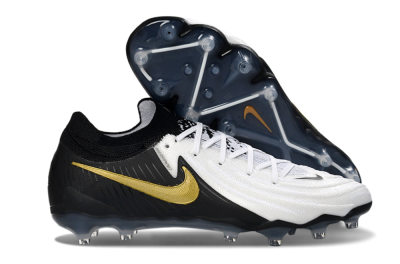Men's Nike Phantom GX 2 Elite AG Artificial Grass Low-Tops Football Boots - Black/White/Gold