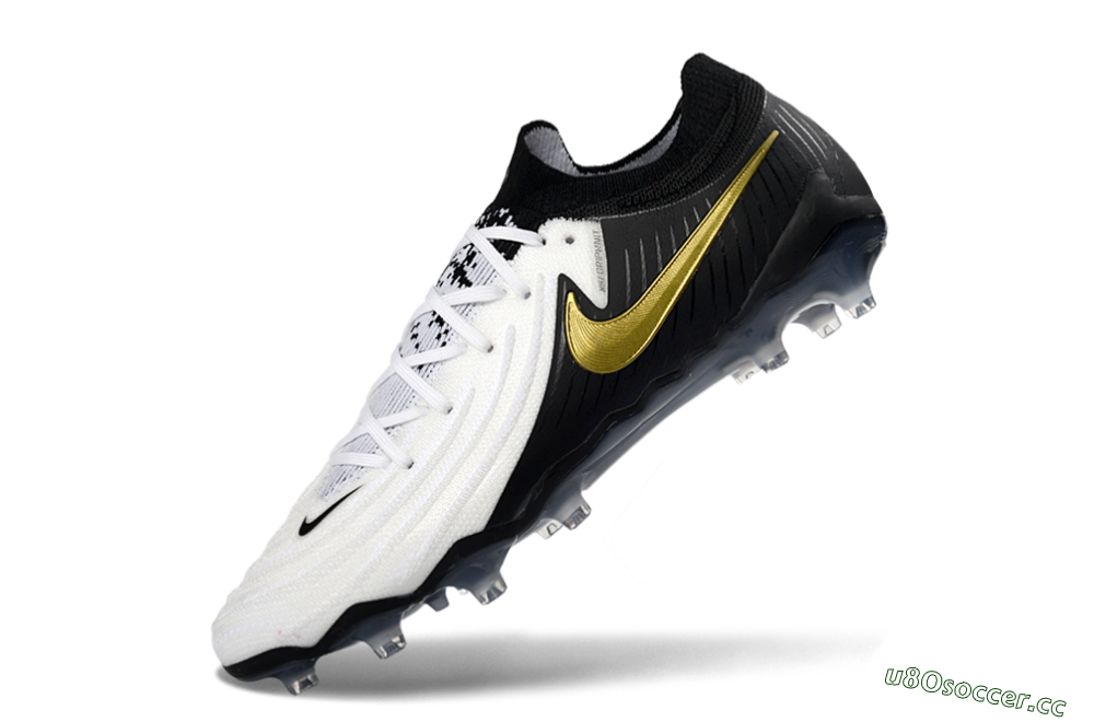 Men's Nike Phantom GX 2 Elite AG Artificial Grass Low-Tops Football Boots - Black/White/Gold 5