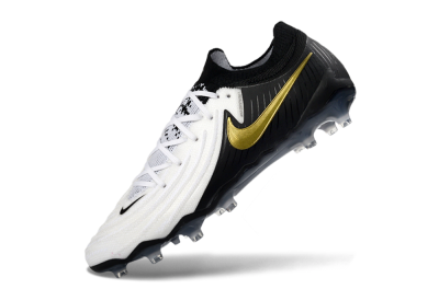 Men's Nike Phantom GX 2 Elite AG Artificial Grass Low-Tops Football Boots - Black/White/Gold