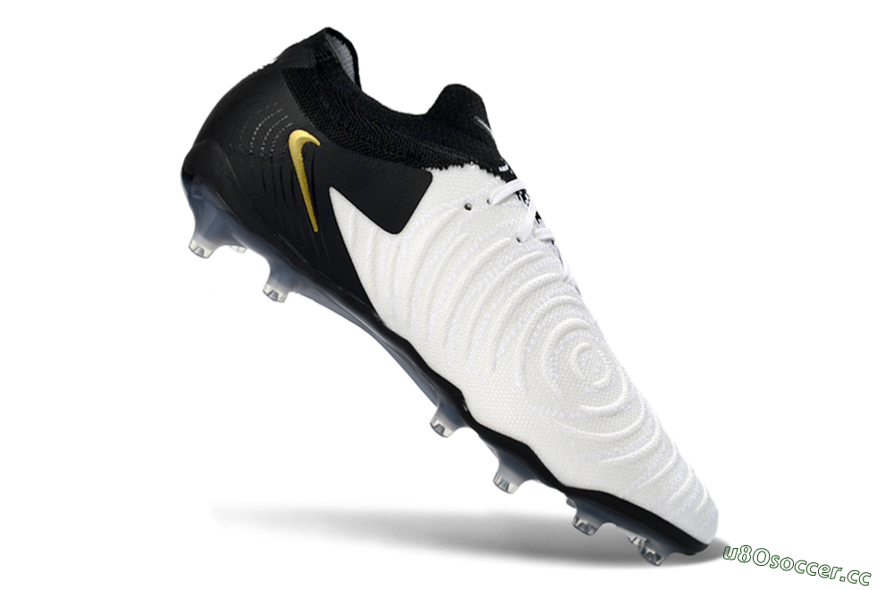 Men's Nike Phantom GX 2 Elite AG Artificial Grass Low-Tops Football Boots - Black/White/Gold 4