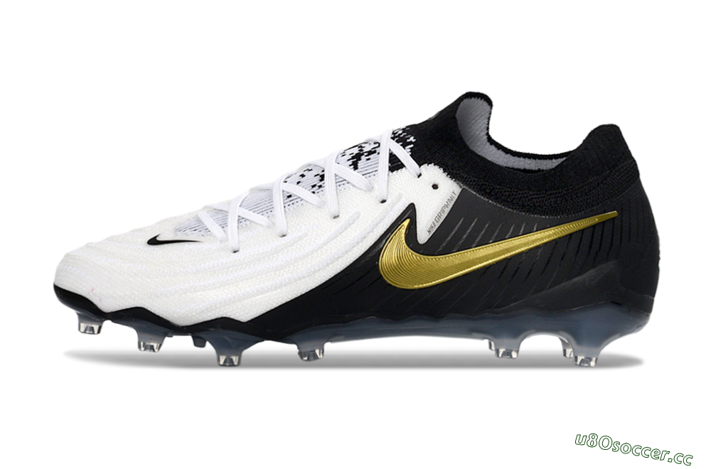 Men's Nike Phantom GX 2 Elite AG Artificial Grass Low-Tops Football Boots - Black/White/Gold 0