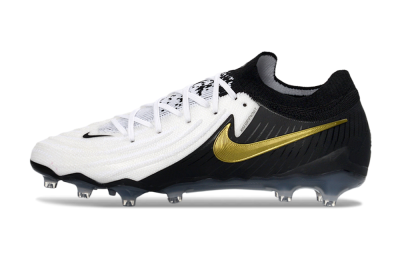 Men's Nike Phantom GX 2 Elite AG Artificial Grass Low-Tops Football Boots - Black/White/Gold