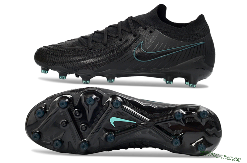 Men's Nike Phantom GX 2 Elite AG Artificial Grass Low-Tops Football Boots - Black/Teal Burst/Shadow Black 1