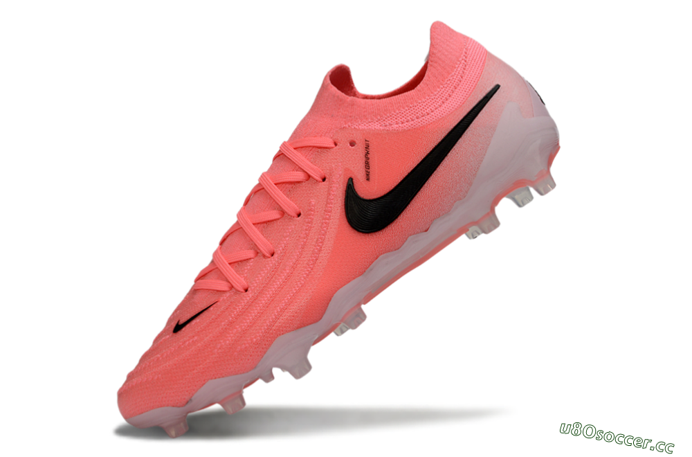 Men's Nike Phantom GX 2 Elite AG Artificial Grass Low-Tops Football Boots - Pink/Bright Coral/Deep Black 5