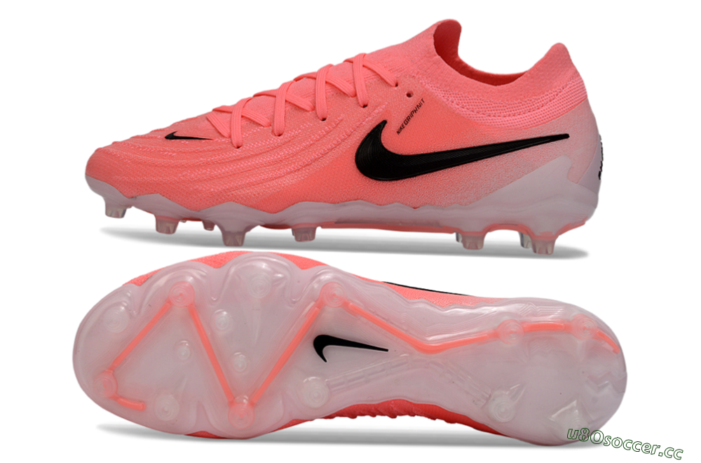 Men's Nike Phantom GX 2 Elite AG Artificial Grass Low-Tops Football Boots - Pink/Bright Coral/Deep Black 1