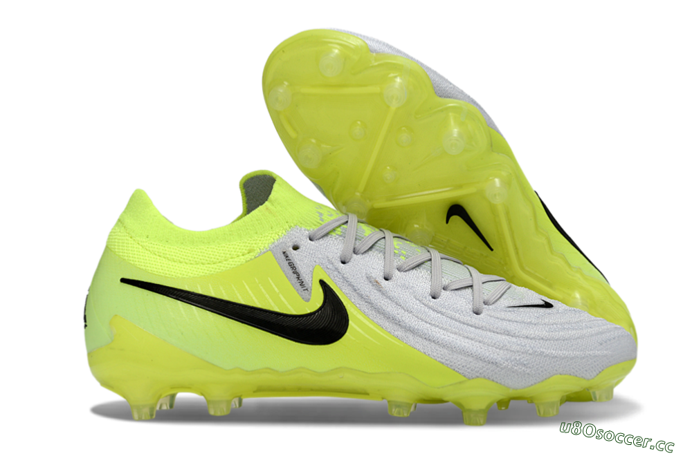 Men's Nike Phantom GX 2 Elite AG Artificial Grass Low-Tops Football Boots - Gray/Volt Green/Black 2
