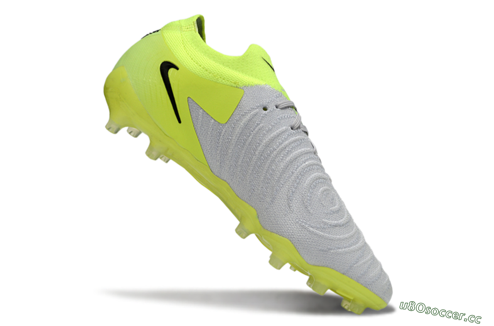 Men's Nike Phantom GX 2 Elite AG Artificial Grass Low-Tops Football Boots - Gray/Volt Green/Black 4