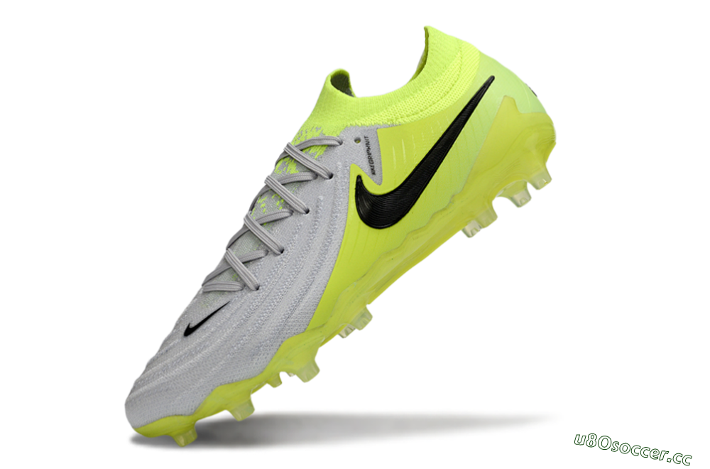 Men's Nike Phantom GX 2 Elite AG Artificial Grass Low-Tops Football Boots - Gray/Volt Green/Black 5