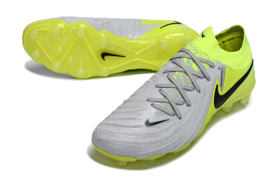 Men's Nike Phantom GX 2 Elite AG Artificial Grass Low-Tops Football Boots - Gray/Volt Green/Black