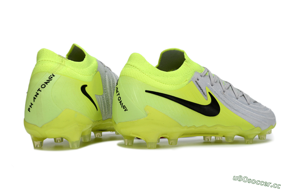 Men's Nike Phantom GX 2 Elite AG Artificial Grass Low-Tops Football Boots - Gray/Volt Green/Black 6