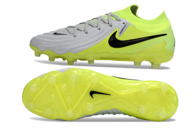 Men's Nike Phantom GX 2 Elite AG Artificial Grass Low-Tops Football Boots - Gray/Volt Green/Black