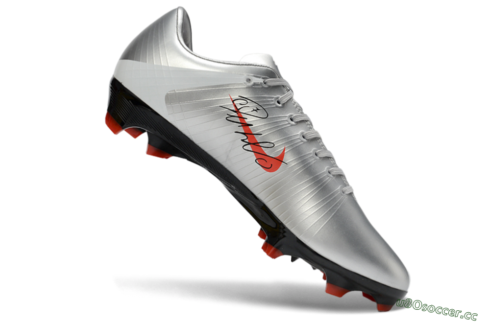 Men's CR7 x Nike Air Zoom Mercurial Vapor 16 Elite FG Firm Ground Low-Tops Football Boots - Silver/Electric Orange/Jet Black 4
