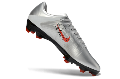 Men's CR7 x Nike Air Zoom Mercurial Vapor 16 Elite FG Firm Ground Low-Tops Football Boots - Silver/Electric Orange/Jet Black