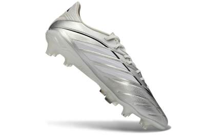 Men's Adidas Copa Pure 4 Elite FG Firm Ground Low-Tops Football Boots - Silver/Metallic Gray/White