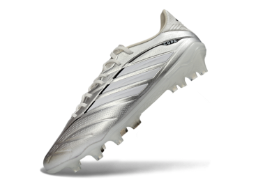 Men's Adidas Copa Pure 4 Elite FG Firm Ground Low-Tops Football Boots - Silver/Metallic Gray/White
