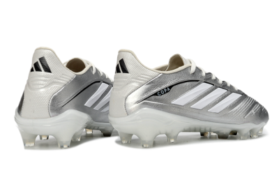 Men's Adidas Copa Pure 4 Elite FG Firm Ground Low-Tops Football Boots - Silver/Metallic Gray/White