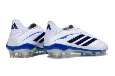 Men's Adidas Copa Pure 4 Elite FG Firm Ground Low-Tops Football Boots - White/Navy Blue/Light Blue