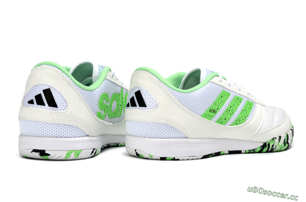 Men's Adidas Top Sala IC Indoor & Futsal Low-Tops Football Shoes - White/Vibrant Green/Black 6