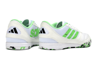Men's Adidas Top Sala IC Indoor & Futsal Low-Tops Football Shoes - White/Vibrant Green/Black