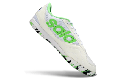 Men's Adidas Top Sala IC Indoor & Futsal Low-Tops Football Shoes - White/Vibrant Green/Black