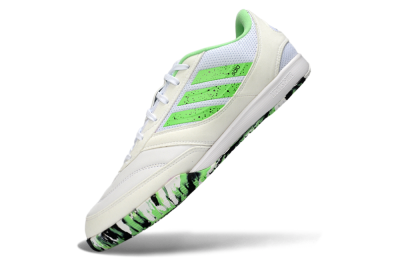 Men's Adidas Top Sala IC Indoor & Futsal Low-Tops Football Shoes - White/Vibrant Green/Black