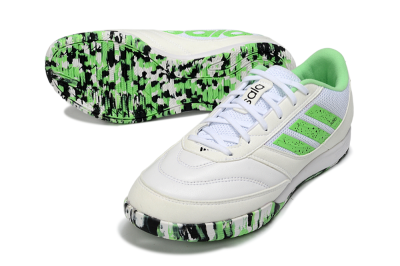 Men's Adidas Top Sala IC Indoor & Futsal Low-Tops Football Shoes - White/Vibrant Green/Black