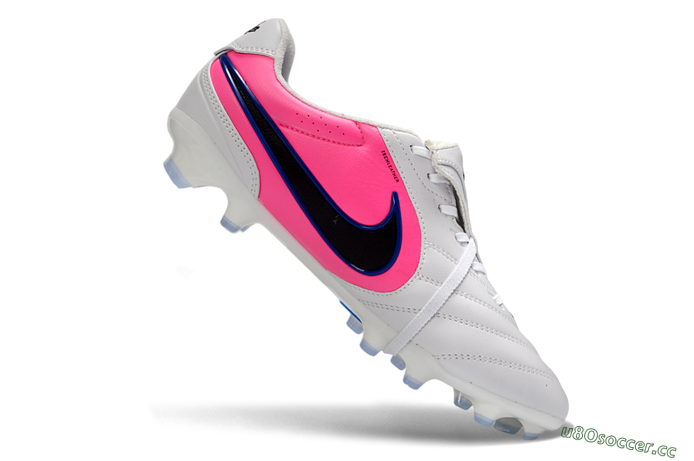 Men's Nike Tiempo Legend SE FG Firm Ground Low-Tops Football Boots - White/Electric Blue/Hot Pink 4