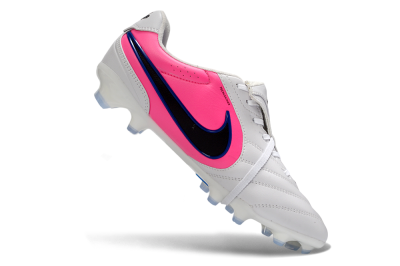 Men's Nike Tiempo Legend SE FG Firm Ground Low-Tops Football Boots - White/Electric Blue/Hot Pink
